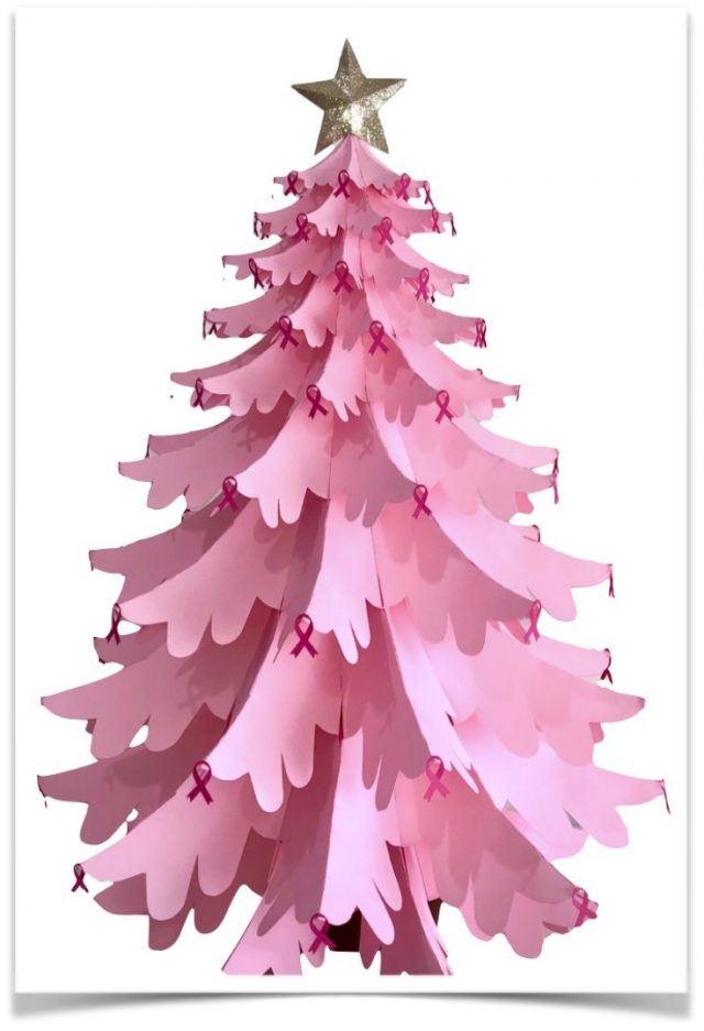 albero natale rosa -piegare la carta