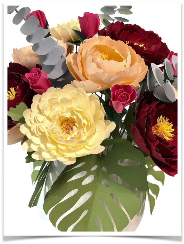 Bouquet peonia - piegare la carta