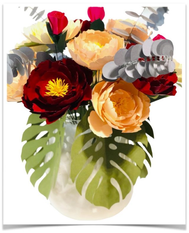 Bouquet peonia - piegare la carta